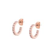 Tipperary Circle Pave Rose Gold Small Hoop Earrings