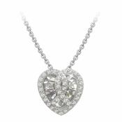 Tipperary Silver Heart Pendant With Clear Stone