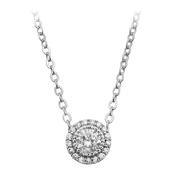 Tipperary Silver Stud Cz With Pave Surround Pendant