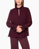 Marc Cain pleated blouse - burgundy image