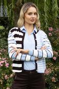 No2moro Haze striped cardigan - blue brown