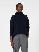 Wool knit turtleneck jumper - navy image
