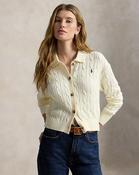 Ralph Lauren Cable Cotton Polo-Collar Cardigan