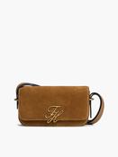 Tommy Hilfiger Logo Suede Flap Crossbody Handbag image