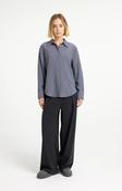 Yaya Woven Wide Leg Trouser With Asymmetrical Closure - Cat Black Melange image
