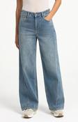 Yaya Denim Barrel Jean With Seam Detail - Mid Blue Denim image