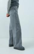 Yaya Denim Barrel Jean Seam Detail - Mid Grey Denim image