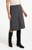 Yaya Soft Woven Long Bermuda Short - Anthracite Melange image