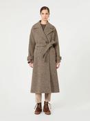 Weekend MaxMara Long Double Breasted Wool Mix Tweed Coat