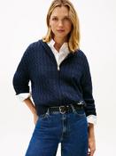 Tommy Hilfiger Cable Knit Zip Through Hoodie