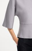 Yaya Soft Jersey Top With Wide Sleeves - Full Moon Grey image