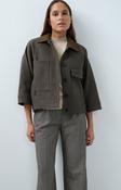 Yaya Oversized Wool Mix Jacket - Grey Melange image