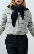 Yaya Knitted Triangle Scarf - Cat Black Melange image