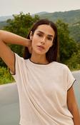 YAYA Knitted top with short sleeves and rolled edges image