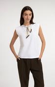 Yaya Double-layer sleeveless top with scarf detail