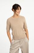 Yaya short sleeve sweater with open back image