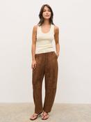 Pretty Lavish Ami Barrel Leg Suede Trousers