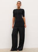 Pretty Lavish Lilah Longline Button Down Knit Top image