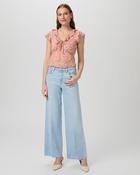 PAIGE Anessa 31” High Rise Wide Leg Jean: Suki Distressed image