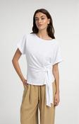 Yaya RoundNeck Top With Knot Detail - White image