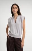 Yaya Sleeveless V-Neck Sweater - Alabaster Grey image