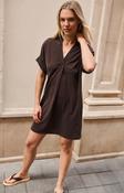 Yaya Jersey Dress With Pleated Short Sleeve image