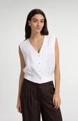 Yaya Sleeveless Blouse With Pleat Detail &amp; Elasticated Hem image