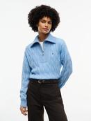 Tommy Hilfiger Cable Knit Zip: Light Blue image