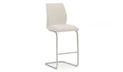 Elis Bar Chair - Chrome Leg White