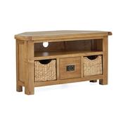 Salisbury Oak Corner TV Unit with Baskets