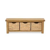 Salisbury Oak Bench with Baskets