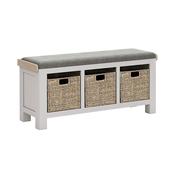 Salcombe Storage Bench with Baskets (Grey)