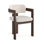 California White Bouclé Dining Chair image