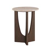 California Travertine Round Side Table image