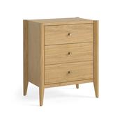 Paris Oak Bedside Locker | 3 Drawer