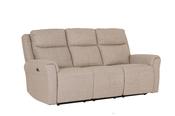 Russo 3 Seater Electric Recliner - Mushroom Fabric image