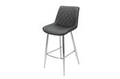 Silvia Bar Stool - Black PU - Chrome Leg