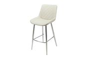 Silvia Bar Stool - Taupe PU - Chrome Leg