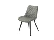 Silvia Dining Chair - Grey PU - Black Leg image