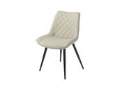 Silvia Dining Chair - Taupe PU - Black Leg
