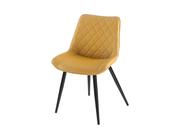 Silvia Dining Chair - Yellow PU - Black Leg