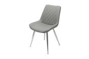 Silvia Dining Chair - Grey PU - Chrome Leg image