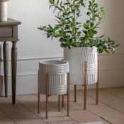 Ibiza White/Gold Metal Planter - Set of 2 image