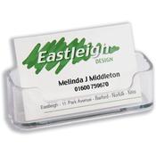 Deflecto Desktop Business Card Holder, Single Pocket, Clear - Compact and Professional Business Card Display image