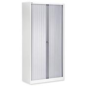 Bisley A4 EuroTambour Including 4 Shelves W1000xD430xH1980mm Silver Shutters White Frame image