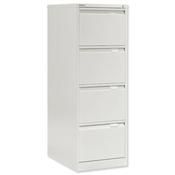 4 Drawer Steel Filing Cabinet Flush Front Chalk White Bisley BS4E image