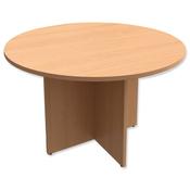 Round Meeting Table X-Panel Legs Dia1200xH725mm Beech Kito image