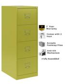 Bisley GLO Filing Cabinet 4-Drawer Green Lime Ref BS4C image