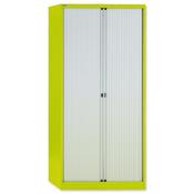 Bisley GLO Tambour Cupboard Steel Side-opening H1968mm Green Ref AST78W Lime image