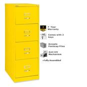 Bisley GLO Filing Cabinet 4-Drawer Lemon Yellow Ref BS4C image